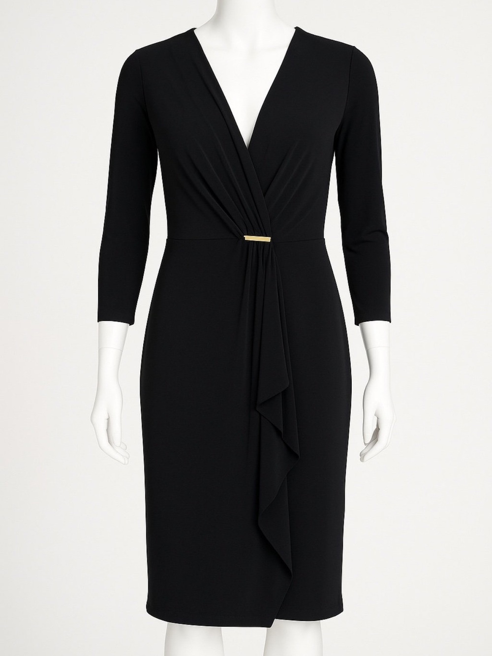 Charter Club Dress Black Faux Wrap Dress